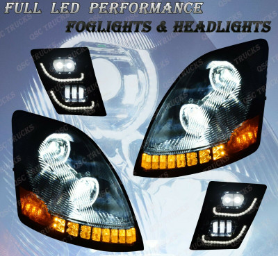 QSC Full LED Performance Black Headlights Sequential Turn Signal