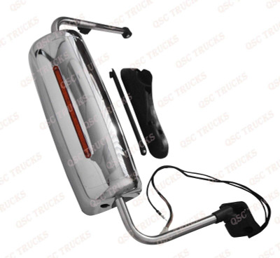 QSC Chrome Door Mirror Power Heated Right Assembly for International Prostar