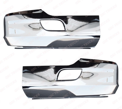QSC Chrome Bumper Extension Corner Left & Right Pair for Kenworth T680