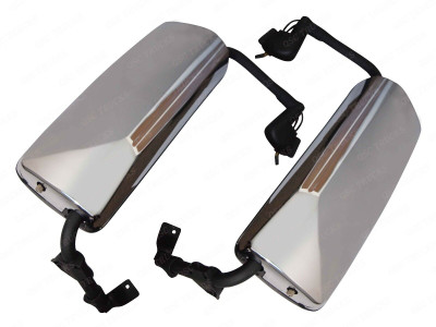 QSC Door Mirror Set Chrome Power Heated Assembly Driver Passenger for Volvo VNL