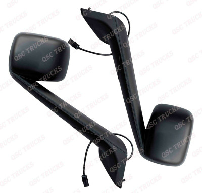 QSC Truck Black Hood Mirror Set (L & R) for Freightliner Cascadia 2018+