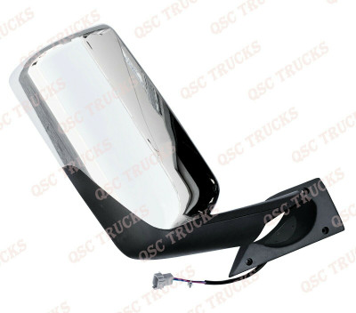 QSC Right Side Chrome Power & Heated Door Mirror for Freightliner Cascadia 2018+