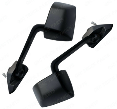 QSC Black Hood Mirror Left Driver Right Passenger Pair for Mack Anthem