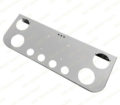 QSC Trucks Stainless Steel Rear Center Light Panel w/ 4" and 2" Round Cutouts