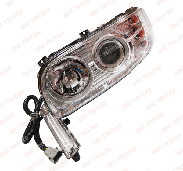 QSC Left Driver Side Headlights Set w/ Projector + Bulbs for Peterbilt 388 389