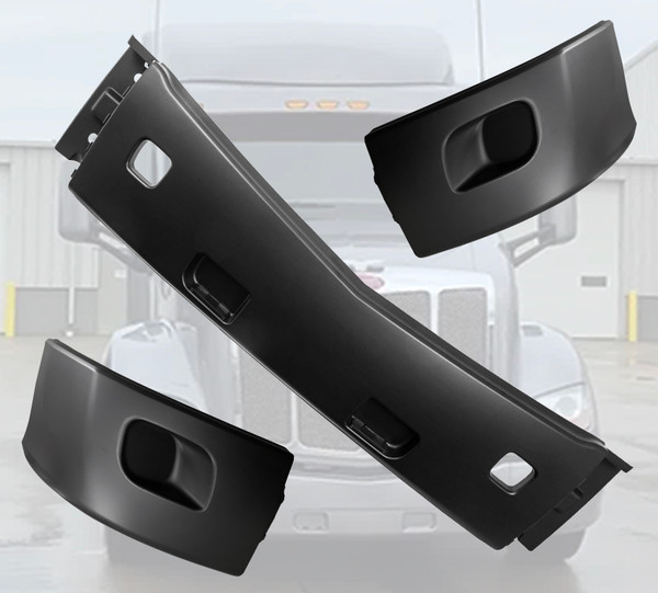 QSC Replacement Bumper Middle Left Right Set no Fog Light Hole for Peterbilt 579