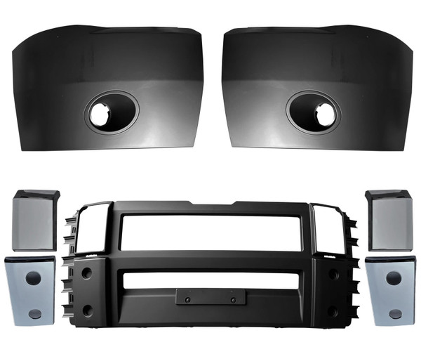 QSC Replacement Bumper Set w/ Fog Light Holes Chrome Trim for Mack Anthem 18-25
