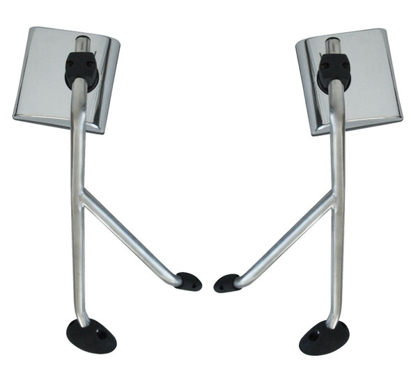 QSC Passenger Driver Hood Chrome Mirror Pair w/ Arm for International Prostar