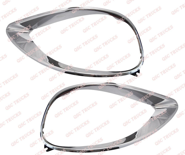 QSC Chrome Head Light Bezel Pair Left & Right for Freightliner Columbia 01-17