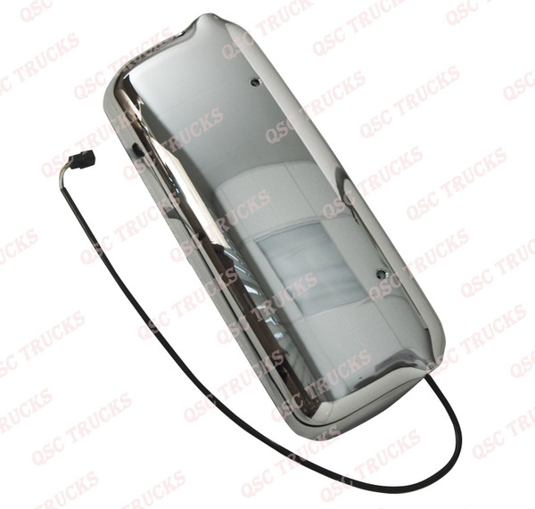 QSC Right Chrome Power & Heated Door Mirror Assembly for Freightliner Columbia