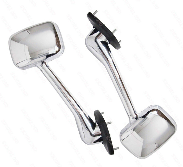 QSC ALL Chrome Hood Mirror Set Left & Right for Freightliner Cascadia 08-16