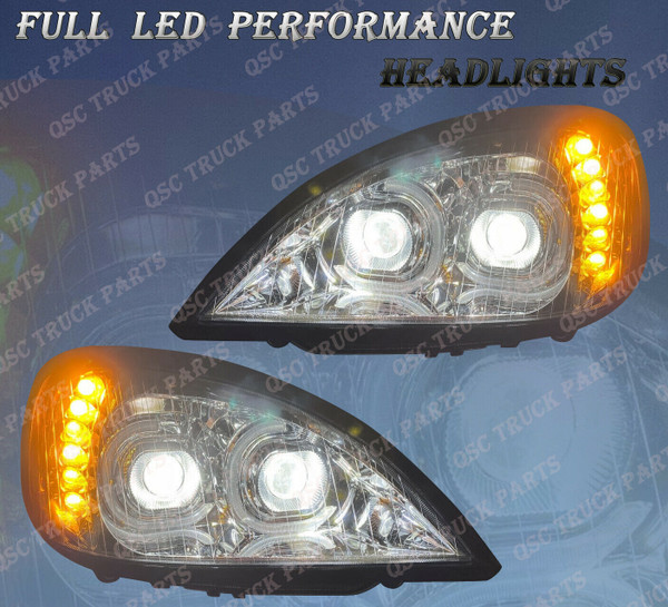 QSC Full LED Performance Headlights Assembly LH RH for Freightliner Columbia