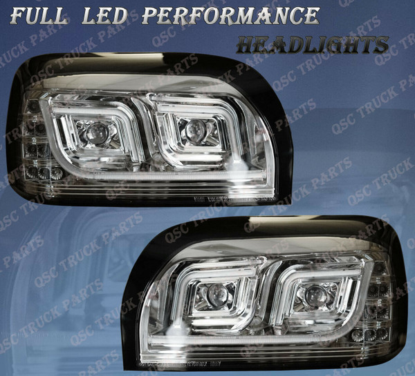 QSC Full LED Performance Headlights Assembly Pair for 2005+ Freightliner Century