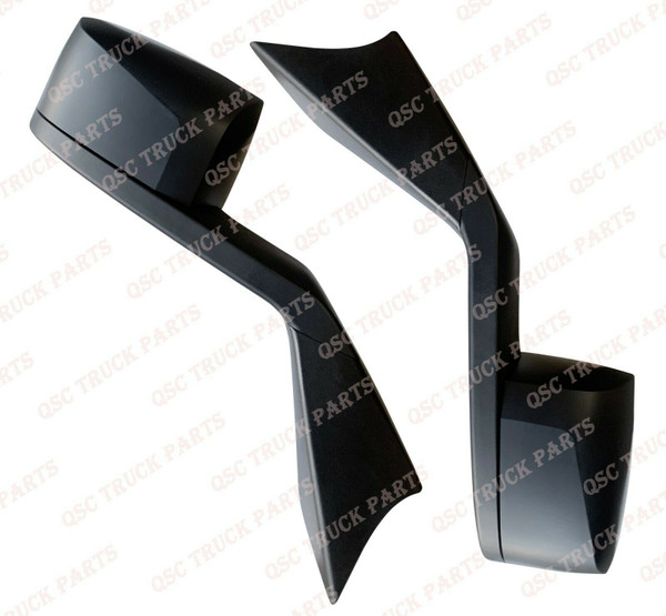 QSC Replacement Truck Hood Black Mirror Left Right Side Set for Volvo VNL 2018+