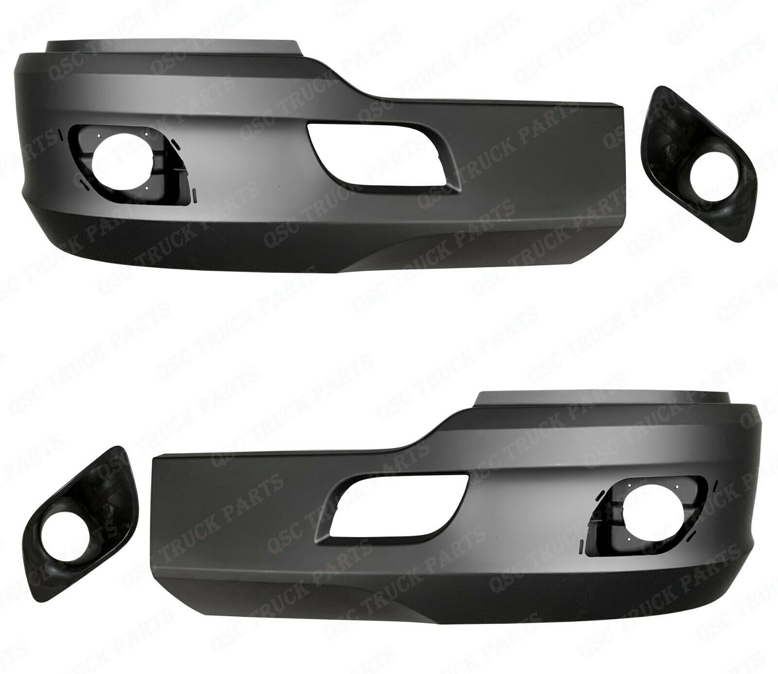 QSC Bumper Corners Left & Right Pair w/ Fog Light Bezels for