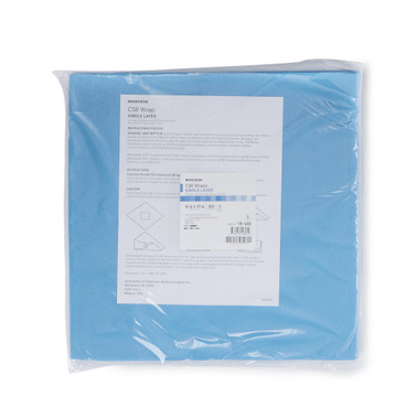  Sterilization Wrap Blue 15 X 15 Inch Single Layer Cellulose Steam / EO Gas