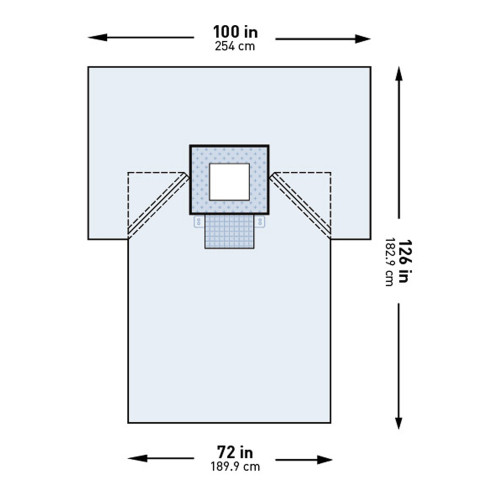 Surgical Drape  Chest Drape 100 W X 72 W X 126 L Inch Sterile