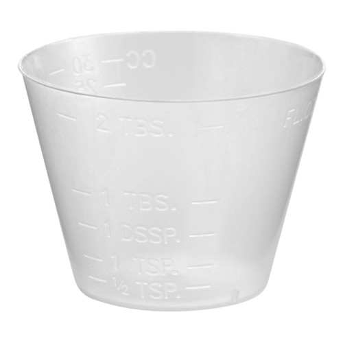 Graduated Medicine Cup  1 oz. Translucent Plastic Disposable