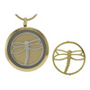Dragonfly Bronze Round Stainless Steel Pendant