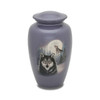 Moonlit Wolf Hand Painted Urn