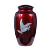 Dove Mother of Pearl Red Urn