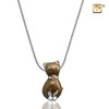 Pendant Princess Cat Bronze Enamel Rhodium Plated with Topaz Swarovski Crystal