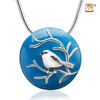 Pendant BlessingBirds Blue Enamel Rhodium Plated
