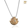 Pendant Lotus Gold Vermeil Two Tone with Clear Crystal