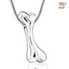 Pendant Dog Bone Rhodium Plated