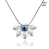 Pendant   Azure Rhodium Pated Two Tone with Blue Swarovski Crystal