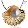 Pendant Sea Shell Pearl Gold Vermeil Two Tone