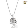 Pendant Football Helmet Rhodium Plated Two Tone