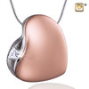 Pendant Leaning Heart with Crystal Rose Gold Vermeil