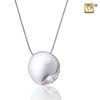 Pendant Circle with Crystal Rhodium Plated Two Tone