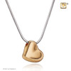 Leaning Heart Brushed Sterling Silver Cremation Jewelry- Gold Vermeil