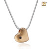 Leaning Heart Brushed Sterling Silver Cremation Jewelry- Gold Vermeil