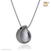 Teardrop Brushed Sterling Silver Cremation Jewelry - Midnight