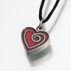 Pewter Heart Pendant w/ Red Enamel Spiral