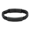 Onyx and Black Braided Leather Bracelet