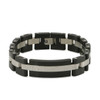 Onyx with Pewter Cable Link Bracelet