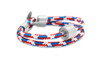 Memento Cord Tommy Red-Blue Bracelet With Brushed Ashes Bead