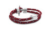 Memento Cord Red Black Bracelet With Brushed Ashes Bead