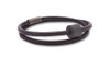 Memento Smooth Leather Bracelet With Black Brushed Ashes Bead