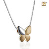 Butterfly Two-Tone Sterling Silver Cremation Jewelry