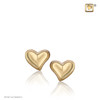 Leaning Heart Gold Vermeil Earrings Sterling Silver Cremation Jewelry