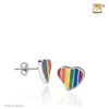 Pride Rainbow Enamel Earrings Sterling Silver Cremation Jewelry