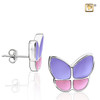 Wings of Hope Lavender Butterfly Earrings Sterling Silver Cremation Jewelry