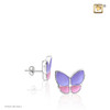 Wings of Hope Lavender Butterfly Earrings Sterling Silver Cremation Jewelry