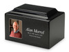 Custom Color Photo Cultured Marble Black Urn