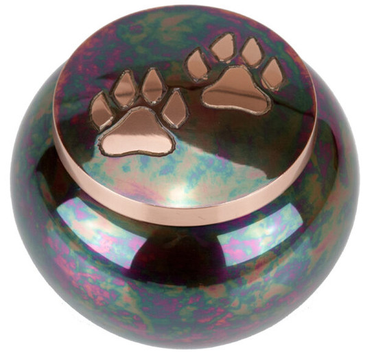 Raku Pawprint Jar Pet Cremation Urn - 4 Sizes
